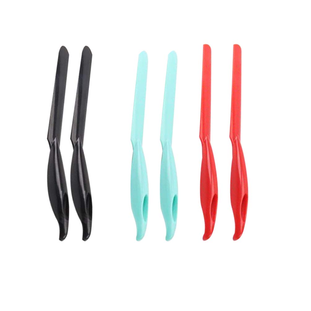 UPKOCH 6pcs Silicone Spatula Mini Rubber Spatula Non-Stick Heat Resistant Spatula Scraper Set for Baking (Blue + Red + Black)