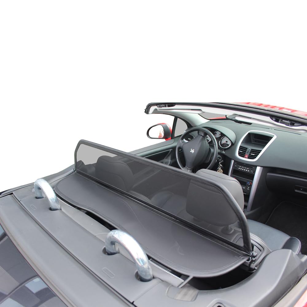 Peugeot Filet Coupe-Vent Compatible 207 CC Noir Filet Anti-remous 100% sur Mesure OEM Qualité Windschott fabriqué aux Pays-Bas