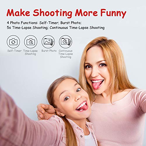 Victure Kids Camera Digital Rechargeable Selfie Action Camera 1080P HD 12MP with 2 Inch LCD Display and Shockproof Handles for Girls Boys Toys Gifts