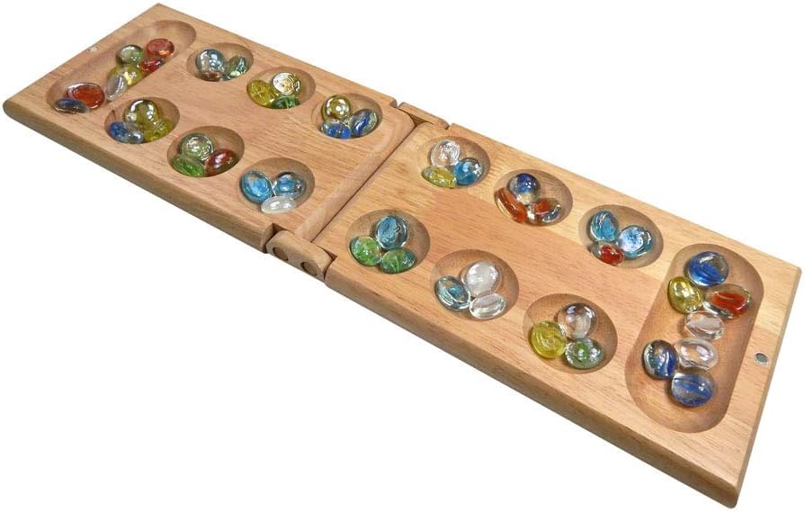 Melissa Wood Folding Mancala Board Game, 17.5 Inch Set