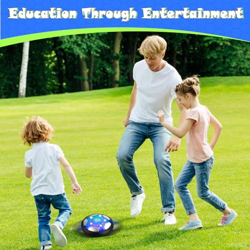 VMUTGA Air Power Fußball Wiederaufladbar, Kinderspielzeug Hover Fussball, Air Power Fußball mit Led Licht, Wiederaufladbar Soccer Ball Kinderspiel, Indoor Spiele für Kinder 3 4 5 6 7 Jahre Junge