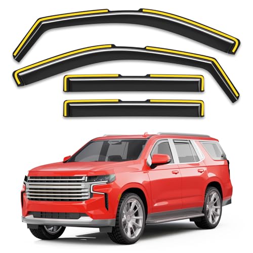 Image of Window Rain Guards for Chevy Tahoe /Cadillac Escalade /GMC Yukon 2021-2026 | Saleago,in-Channel,Extra-Thick,Extra Durable,Window Visors,Window Deflectors,Vent Visors,Vent Shades,Car Accessories,PC
