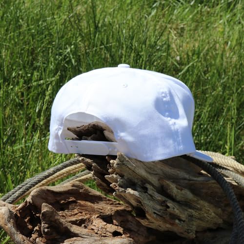Image of WHISKEY BENT HAT CO. Whiskey Ranch Feeders Roped Adjustable Snapback Hat White