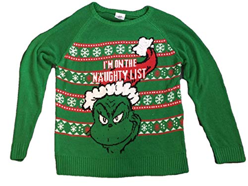 Women's Dr. Seuss How The Grinch Stole Christmas Naughty List Holiday Sweater (Small (3-5))