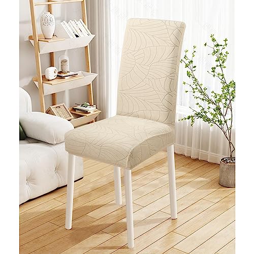 Fuloon Beige Chair Covers Dining Room Chair Protector Slipcovers Set of 4 Stretch Removable Washable Decoration Seat Cover - Image 4