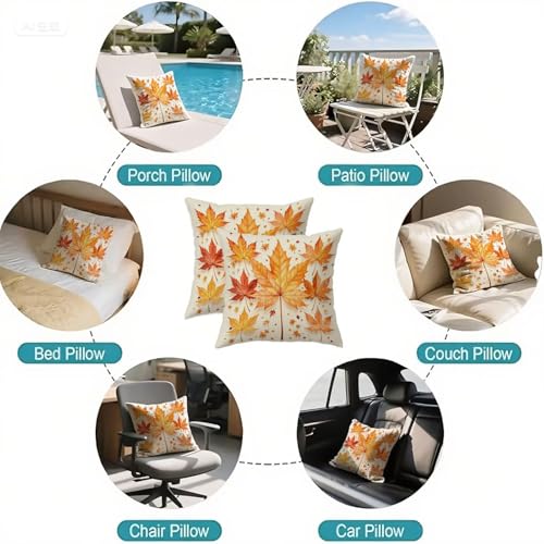 Housse de coussin 70x70 cm orange en velours imperméable (lot de 2)