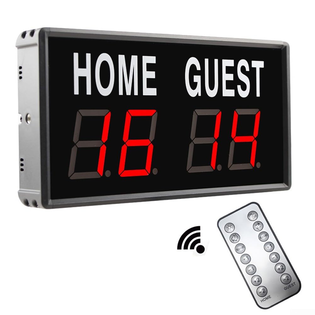 SCOREboard für SCORE Keeper, tragbare LED-Tischplatte, elektronisch, digital für Scoreboards mit Fernbedienung für Basketball, Tischtennis, Volleyball, Tischtennis, Sport