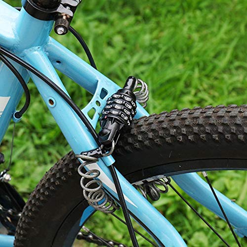 Antivol de vélo à code à 4 chiffres avec câble télescopique pour VTT et moto - 7