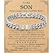 EYQV Son Gifts from Mom Dad, Stainless Steel Cuban Link Chain Son Bracelet Jewelry for Teen Boys Men Valentines Fathers Day Easter Graduation Christmas Birthday Gifts for Teenage Boys Men