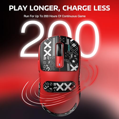 Image of ATTACK SHARK X3 Wireless Gaming Mouse, 49g Bluetooth /2.4G /USB-C Ergonomic Computer Mouse, PAW3395 26K DPI Sensor, 200h Battery Life, Programmable Buttons Griptape, Gaming Accessories for PC /Laptop /Mac