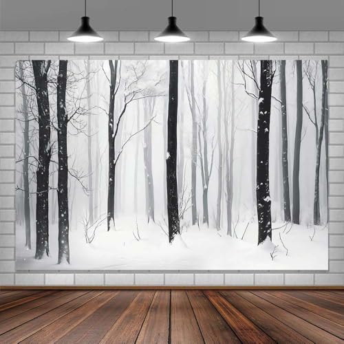 Toile de fond hiver 6 x 4 pi forêt enneigée paysage nature