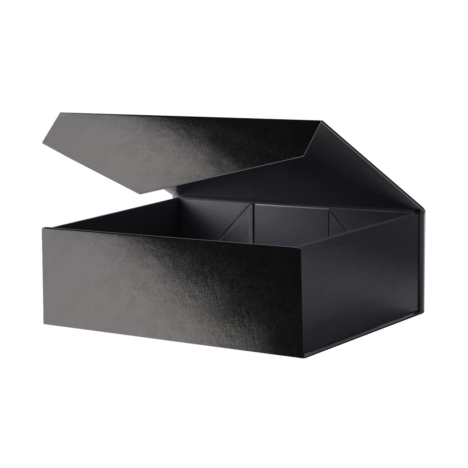 JINGUAN Large Gift Box with Lid, 14x9.5x4.5 Inches, Black, Magnetic Closure, Perfect for Weddings, Birthdays, Christmas