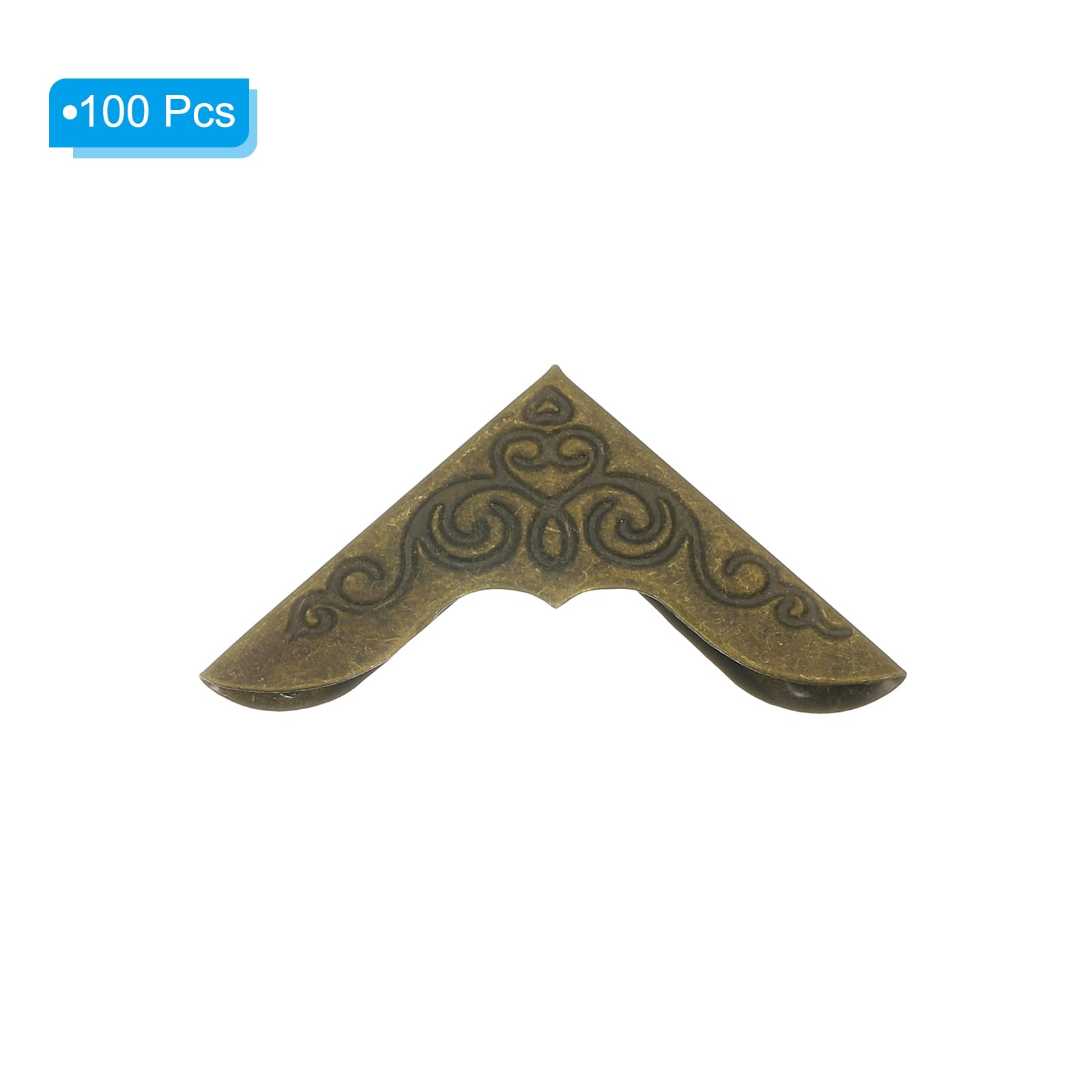 PATIKIL 23mm Metal Book Corners,100pcs Photo Corners Book Corners Protector Retro Metal Decorative for Crafting Scrapbook Photo Album Book Binding,Bronze - Image 3