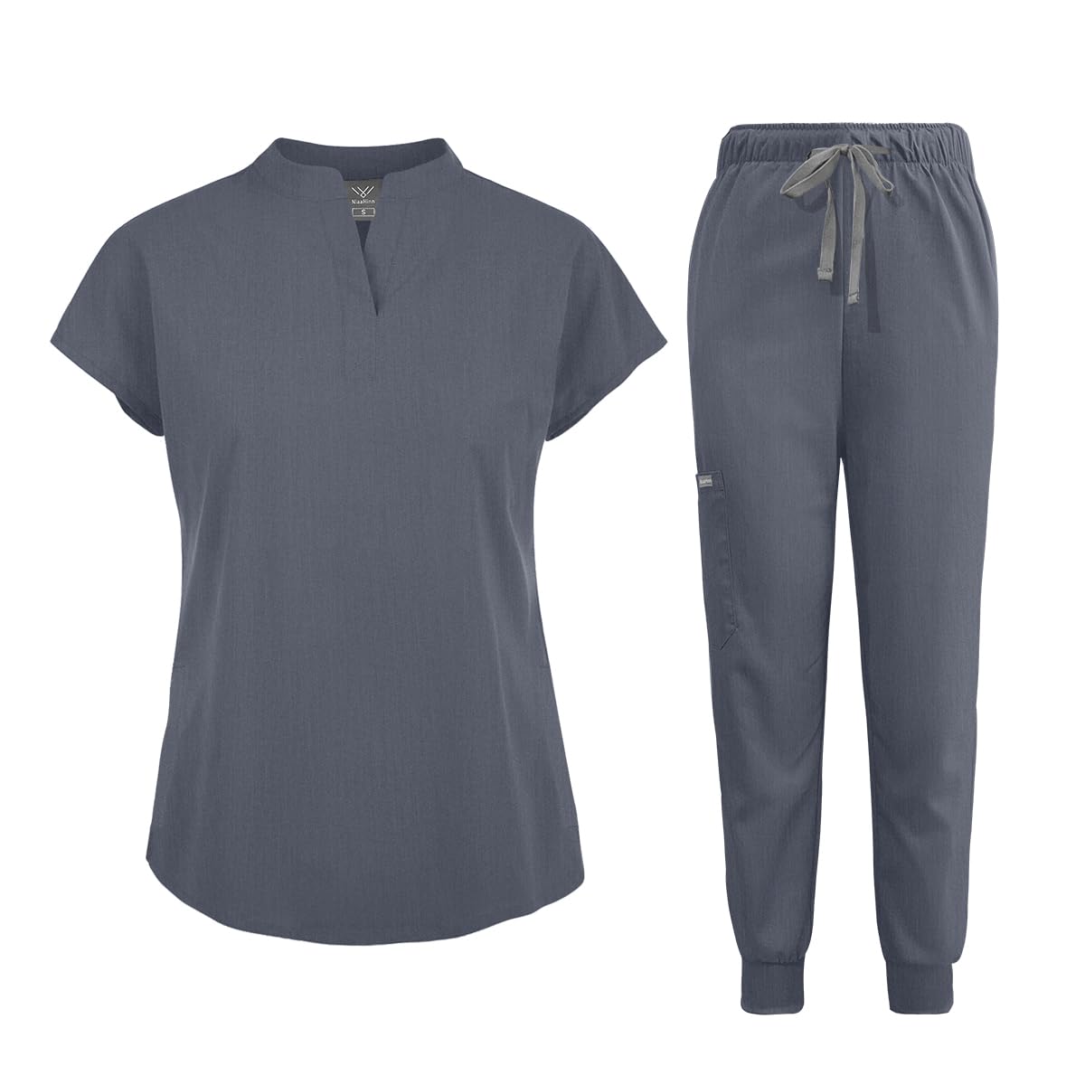 niaahinn Scrubs Set for Women Nurse Uniform Jogger Suit Stretch Top & Pants with Multi Pocket for Nurse Esthetician Workwear