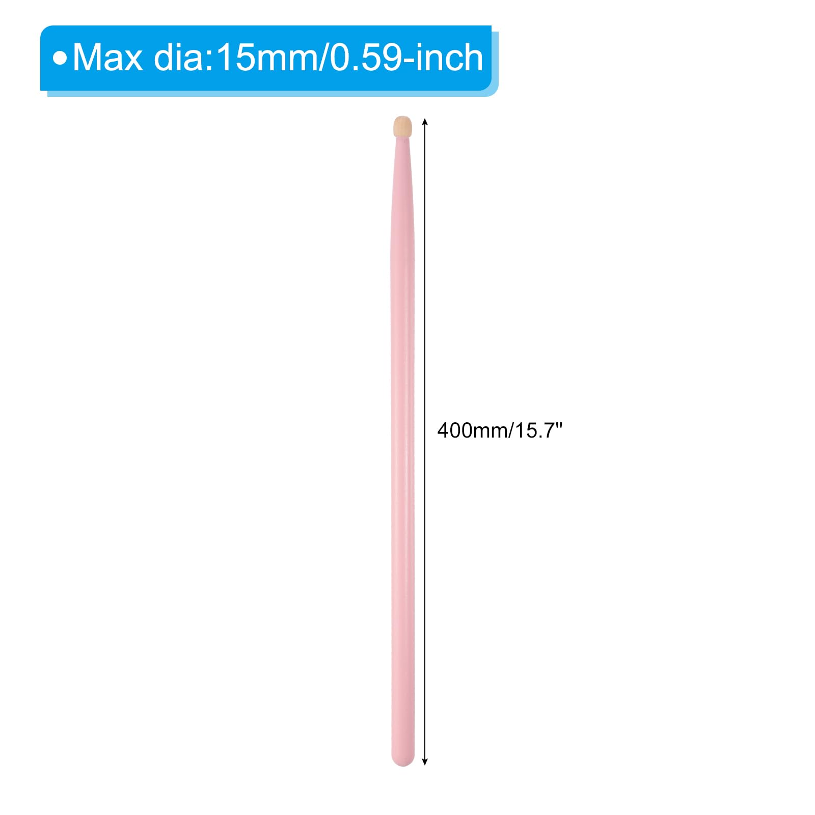 QUARKZMAN 1 Coppia Bacchette per Batteria in Legno Acero con Impugnature Antiscivolo 5A Rosa Bacchette Classiche con Punta in Legno per Strumenti Musicali a Percussione