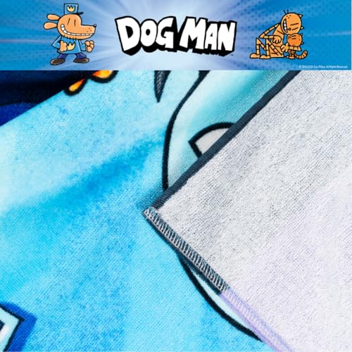 Image of Dog Man Supa Comic Kids Super Soft Bath /Pool /Beach Soft Cotton Terry Hooded Towel Wrap, 24 in x 50 in, (Officially Licensed Product) by Franco