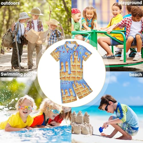 Image of Boccsty Red Strawberry Boy Summer Shorts Sets Hawaiian Toddler Boys T-Shirt & Pants 2 Pcs 3T-10T