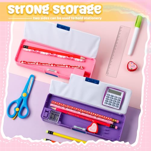 Image of Henoyso Multifunctional Pencil Box for Girls, Flower Pencil Case with Calculator and Sharpener, 2026 Back to School Supplies Organizer for Kids Teens Students, Elementary Classroom Gift