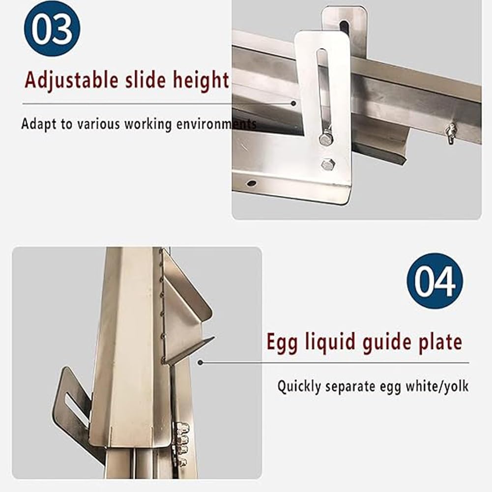 Eigelb-Trenner, Antihaft-Trenner, Edelstahl, verstellbare Höhe, effiziente Ausgabe für Bäckerei und Restaurant