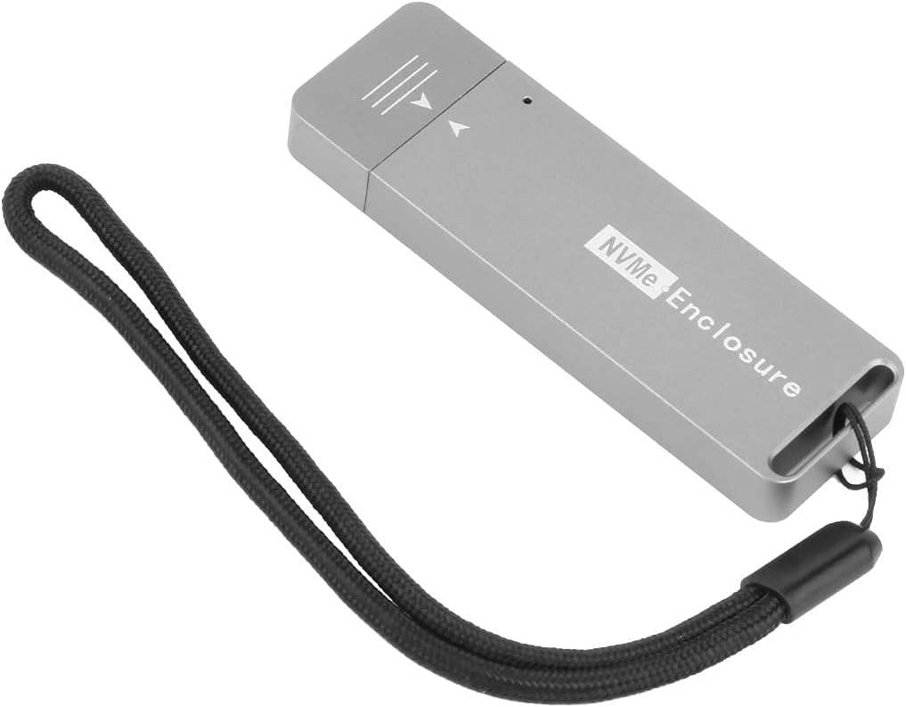 JMT M.2 2242 2230 SSD Enclosure M.2 PCIe NVME to USB3.1 Type-A Gen 2 Hard Disk External Enclosure for NVMe SSD (Black)