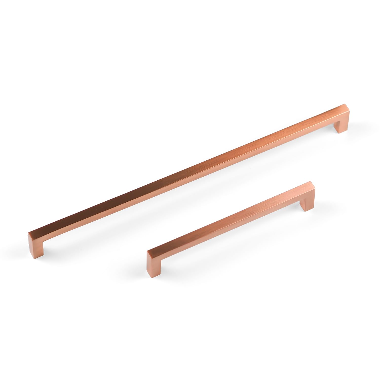 (320Mm Handle) Satin Copper Cabinet Handle Rose Gold Square D-Bar 5060796708363