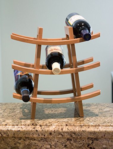 Lipper International 8306 Bamboo Wood 9-Bottle Wine Rack, 12-5/8" x 7" x 13-1/8" - Thumbnail 4