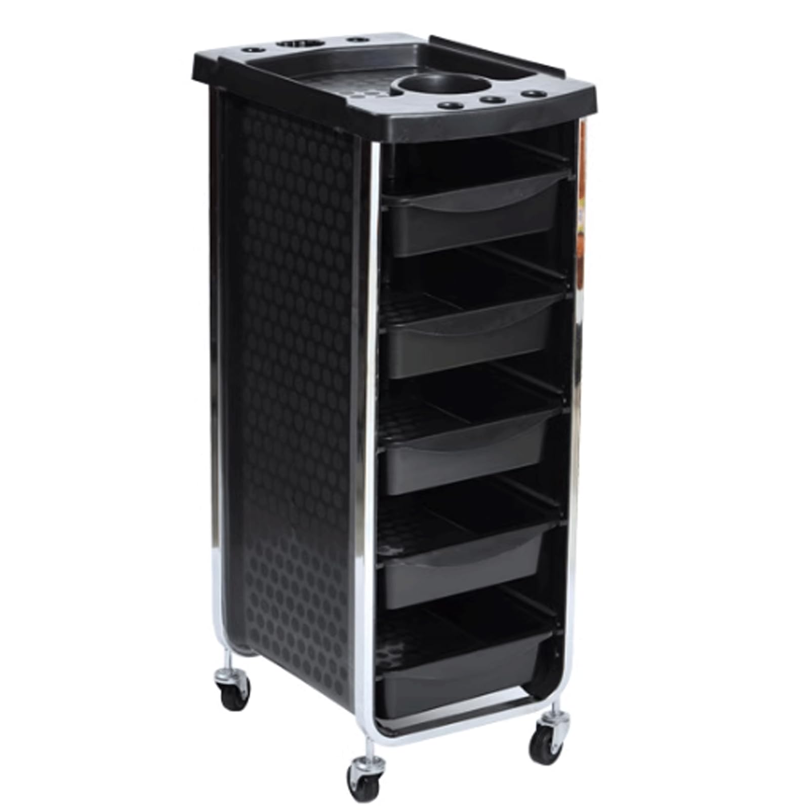Carrello del salone Carrello per parrucchiere, parrucchiere, cassettiera per manicure, vassoio, carrello per parrucchiere di grande capacità a 6 vassoi, per organizzatore mobile del salone