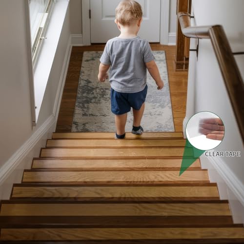 Image of Clear Anti Slip Tape for Stairs & Bathtubs, 4 inch x35FT Non-Skid Transparent Grip Tape - Soft PVC Safety Traction for Bare Feet, Pool Decks, Boats, Shower Floors