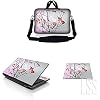 13 inch Sleeve Bag Carrying Case w/Handle, Adjustable Shoulder & Matching Skin Sticker, Mouse Pad Compatible with 12" 12.1" 13" 13.3" Dell, HP - Pink Gray