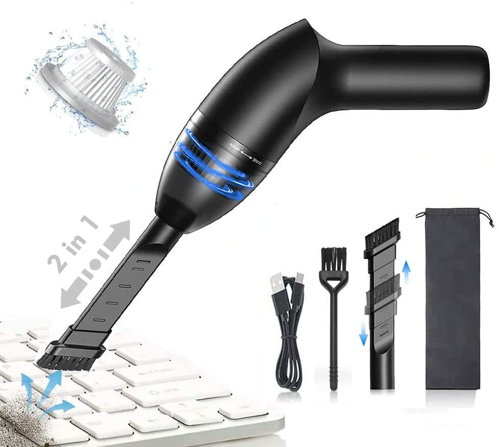 HONKYOB Keyboard Vacuum Cleaner Mini Vacuum Cleaner Rechargeable Cordless Vacuum Desk Vacuum Cleaner Computer Vacuum Cleaners with LED Light for Cleaning Dust,Hair,Crumbs,Car, Sewing Machine,(H043)