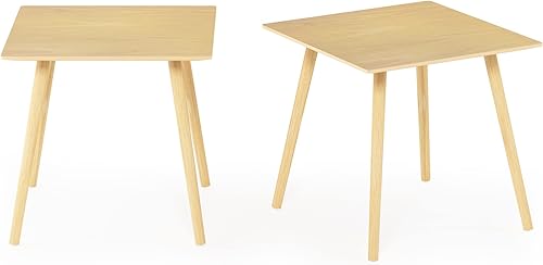 Vista 12 de Furinno Mesa auxiliar pequeña, cuadrada, roble