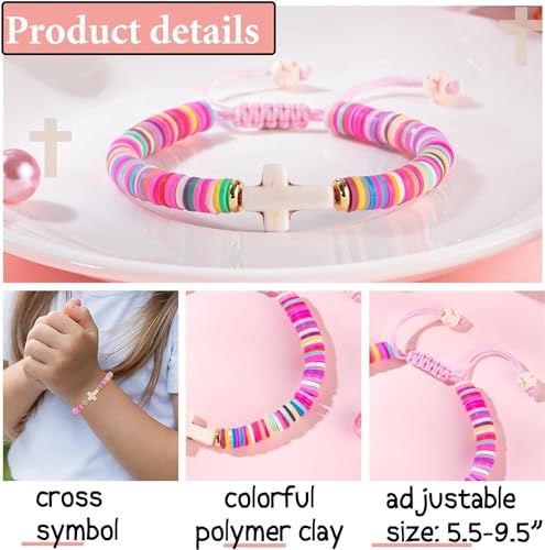 Image of First Communion Gifts Baptism Gifts Cross Pearl Bracelet Cross Necklace Baptism Gifts for Girls /Boys /Teens (Baptism), 5