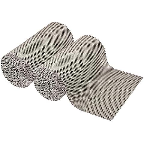 DecorRack Shelf Liner - 12 in X 20 ft - Non Slip Grip Liner for Kitchen Shelves, Drawer, Cabinet, Pantry, Non Adhesive Nonslip Soft Rubber Cushion Shelf Lining Roll, Beige (2 Pack) Cover