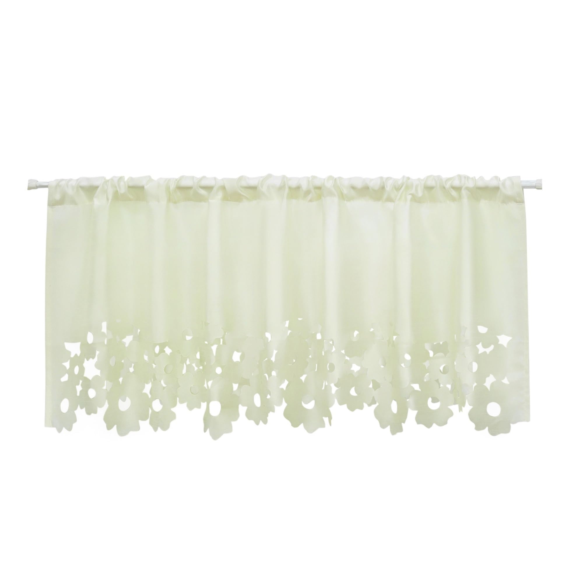 Joyswahl Scheibengardine Stangendurchzug Mit Lasercutabschluss HxB 60x90cm Sand für Christa