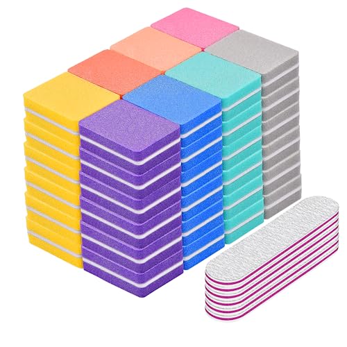 IKOCO ネイルファイルとバッファー 使い捨てネイルバッファー ブロックキット 48個 両面 スポンジ ネイルバフブロック 6個 100/180 ネイルファイル ナチュラルネイル用 ホームサロン用