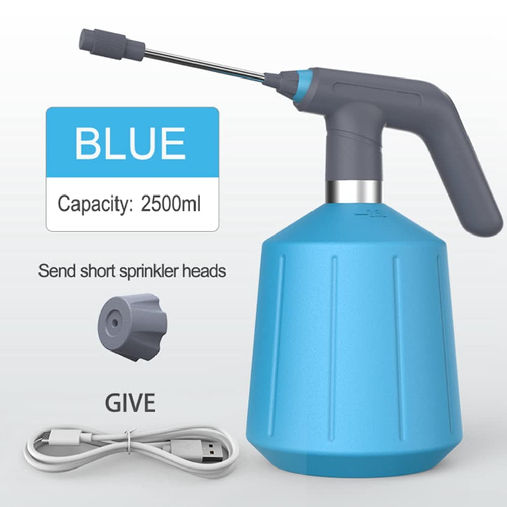 2 x elektryczna butelka do spryskiwania roślin, 2,5 l, automatyczne nawadnianie, USB, elektryczna dezynfekcja, opryskiwacz ręczny do nawadniania maszynowego, niebieski