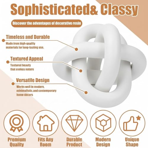 image for Yalikop 3 Link Wood Knot Decor - Hand Carved Coffee Table Decoration, 