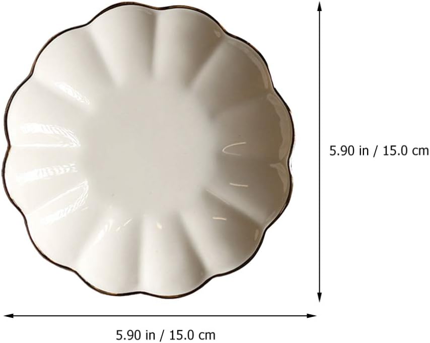 Beaupretty Ceramic Fruit Bowl Snacks Jewelry Plate Candy and Nut Serving Container Appetizer Tray Food Dessert Storage Dish Flower Shaped for Home Restaurant Office : Home & Kitchen