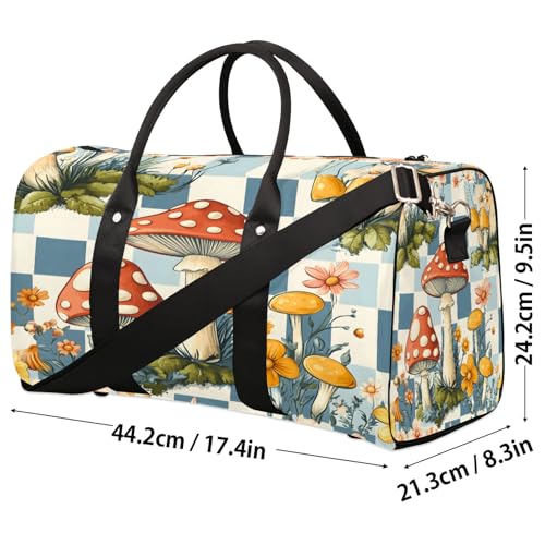 Mushroom Duffle Bag for Travel, Overnight Weekend Gym Carry On Luggage Bag, Boho Travel Duffel Bag for Men Women4