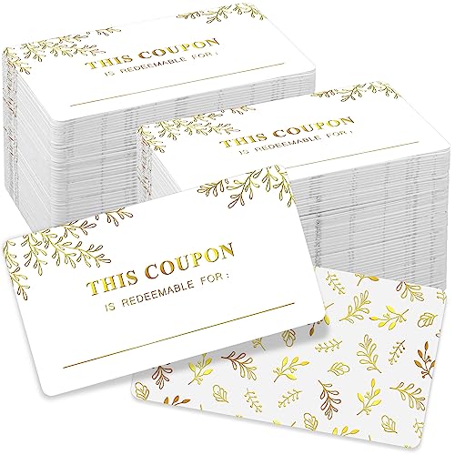 Kosiz 200 Pcs Blank Coupon Cards Gift Certificates for Small Busi...