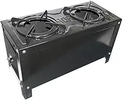 Roa Fogão a Lenha 2 Bocas Portátil com Grelha Esmaltada