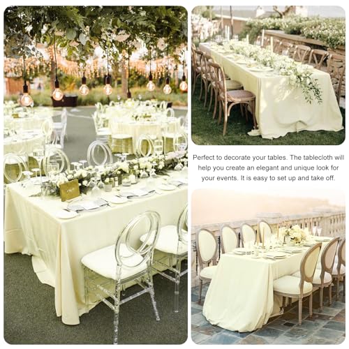 Image of 4 Pack Rectangle Tablecloth for 6 Foot Tables Washable Polyester Table Cover for Wedding Dining Table Parties Banquet(60x102 Beige)