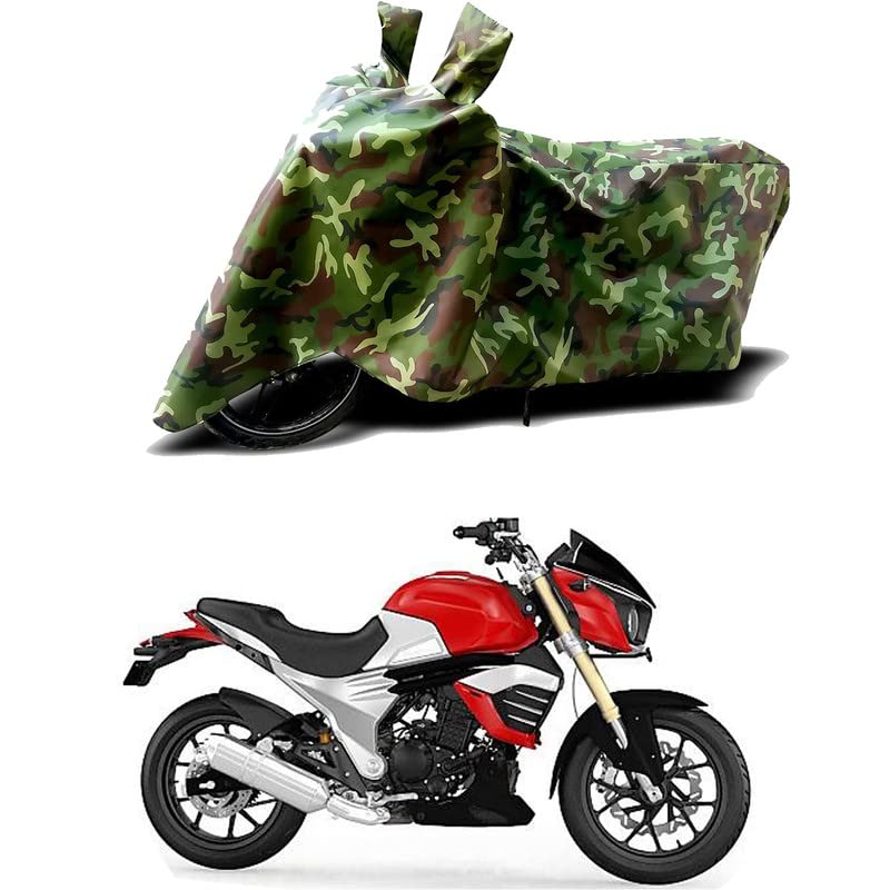 Image of 100% Water Resistant Bike Scooty Two Wheeler Body Cover Compatible for Mahindra Mojo XT 300 /UV-Rays /Heat Protection /Birds Dropping /Scratchproof /Dust Proof /Waterproof /All Varient[Green MJ]