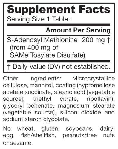 Jarrow Same Supplement 200 mg, Regular Strength, 60 Tablets - image 7