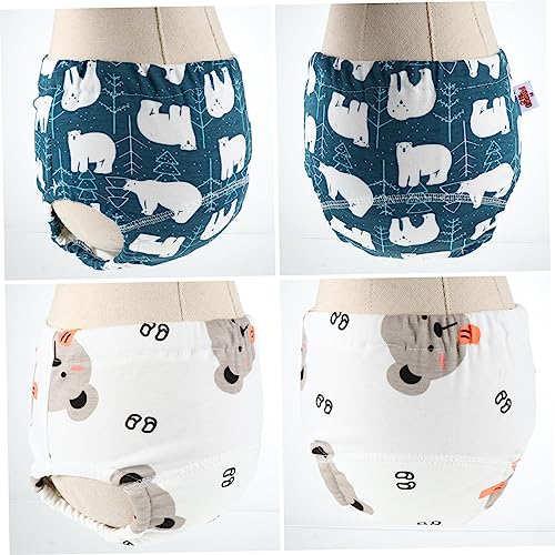 Toyvian 4 Peças Fraldas De Bebê Calças De Treinamento De Bebê Calças De Fraldas Noturnas Roupa Íntim