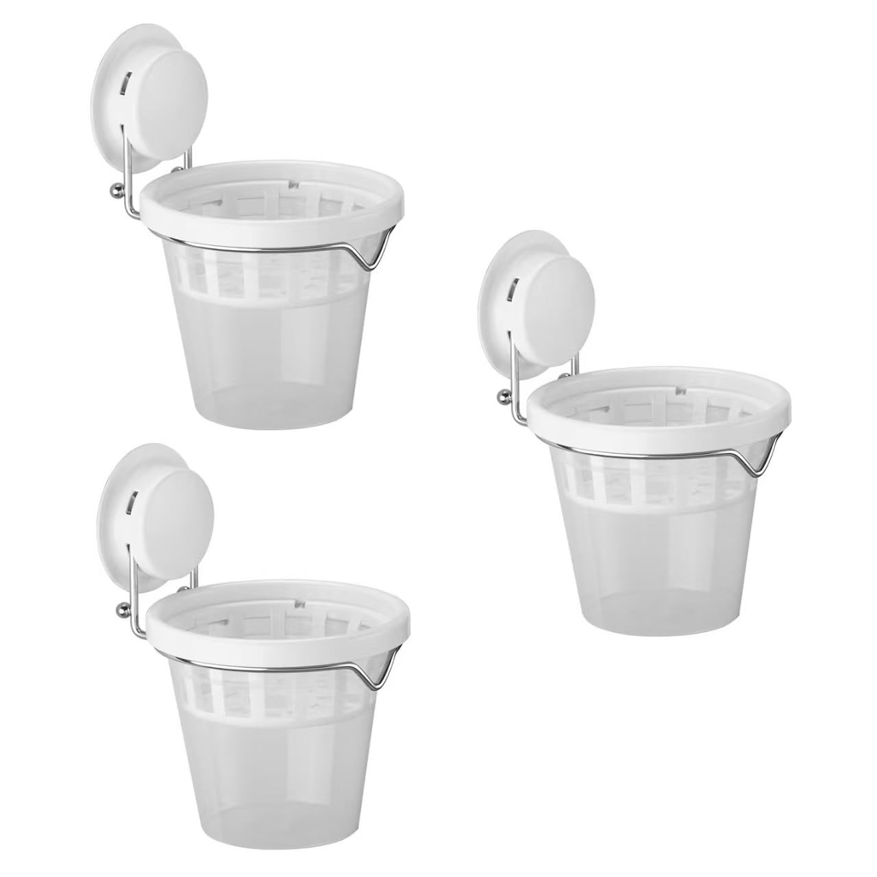 VirgoLeo Set of 3 Clear Plastic Window Plant Pots with Suction Cup Holder. Self Watering Window Mounted Planters, Window Sill Extender for Indoor Hydroponic Plants