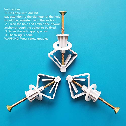 image for Runningfish Hollow Wall Anchors with Screws Flat Washers, Drywall Ribb