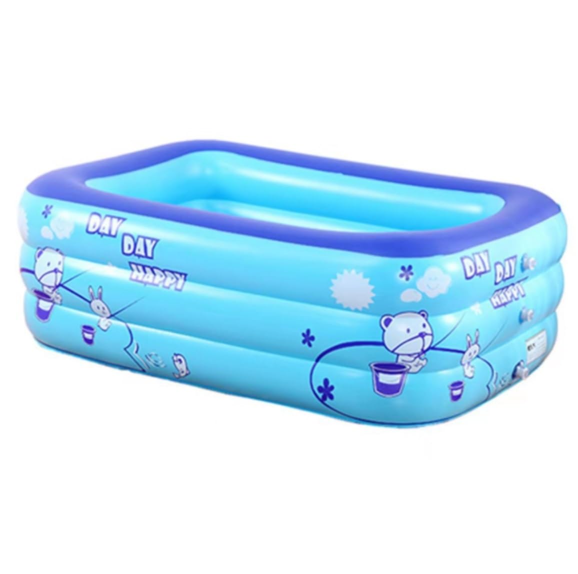 TOTIKI Paddling Pool Inflatable Family Swimming Pool Rectangular Paddling Center Garden(150cm)