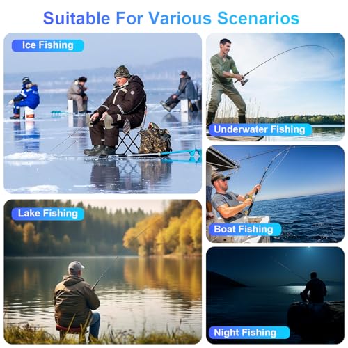 Image of Underwater Fishing Camera, Portable Video Cameras Fish Finder, 5 Inch HD LCD Monitor, 8pcs Infrared Lights Night Vision, Waterproof Fishing Camera for Ice Lake Boat Sea Kayak Fishing