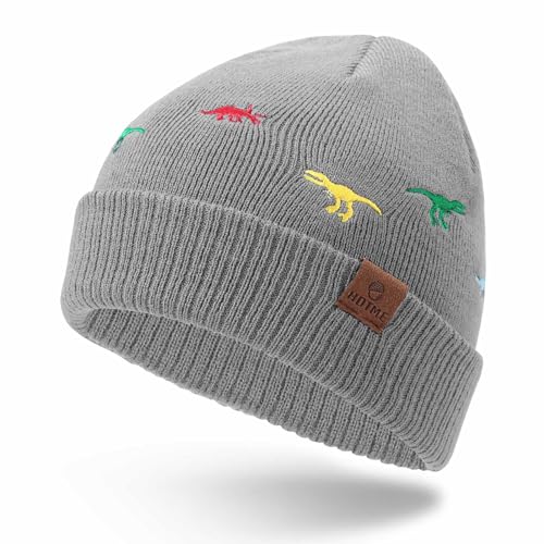 Baby Boy Winter Beanies Hat Cute Toddler Kids Warm Knit Embroidered Dinosaur Hats